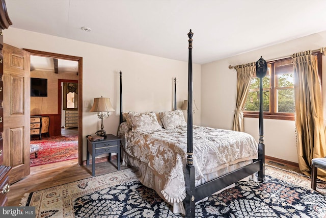 bedroom featuring light wood-type flooring