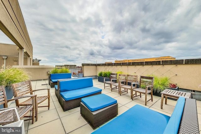 view of patio with an outdoor living space