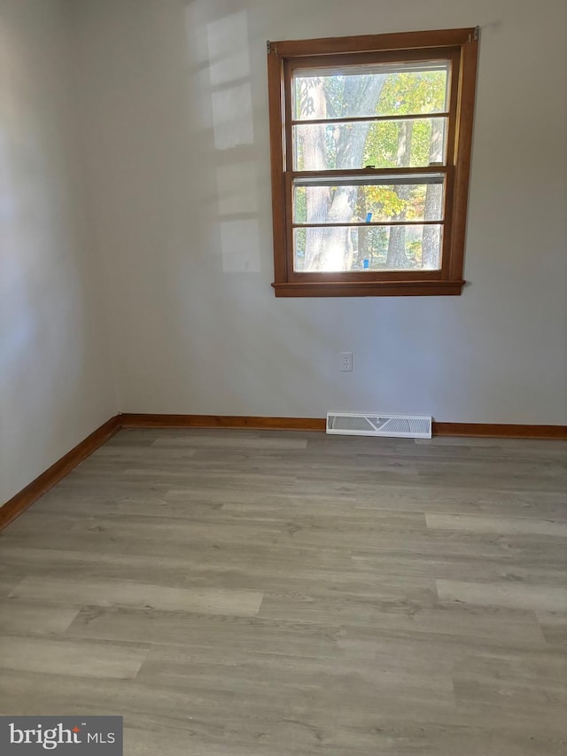 empty room featuring light wood-type flooring