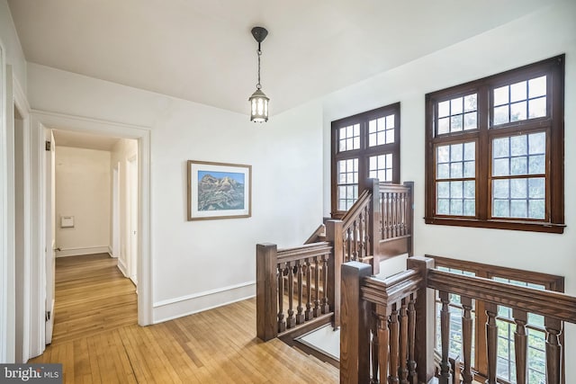 hall with light wood-type flooring