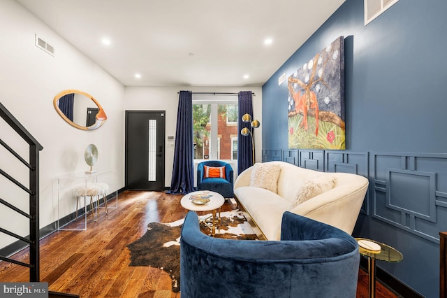 living room featuring hardwood / wood-style floors