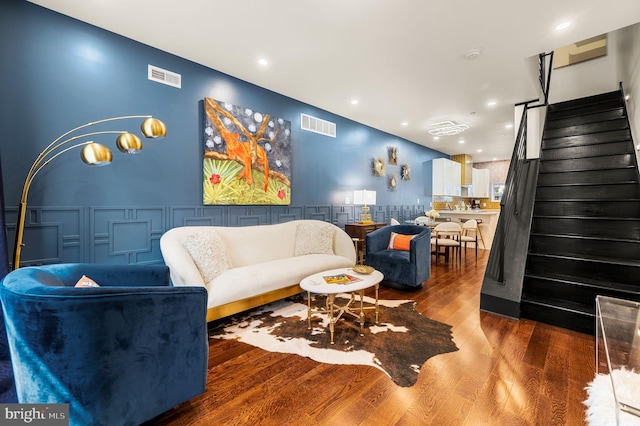 living room featuring hardwood / wood-style flooring