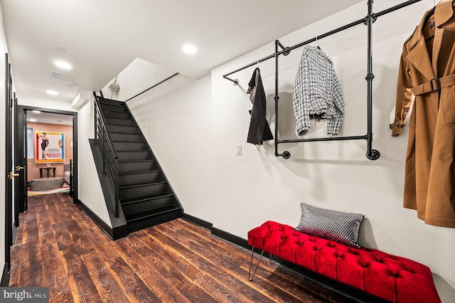 interior space with hardwood / wood-style floors