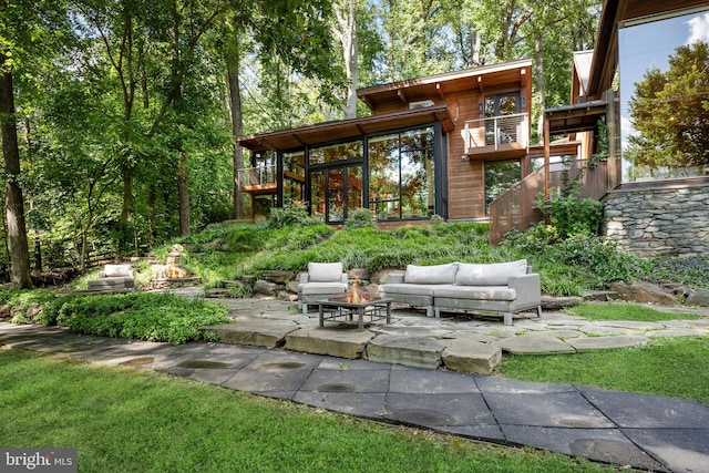 view of patio / terrace featuring an outdoor living space