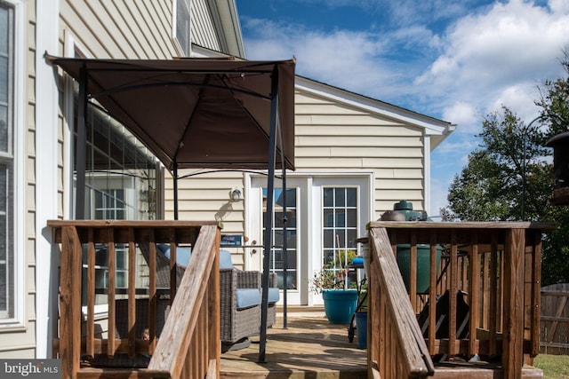 deck featuring french doors