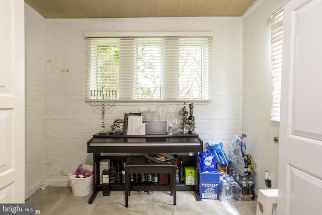 interior space with crown molding and carpet flooring