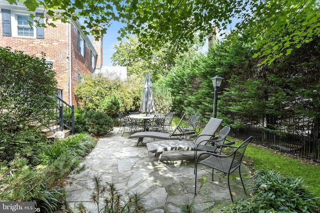 view of patio / terrace with fence