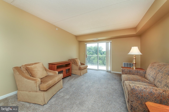 living room with carpet