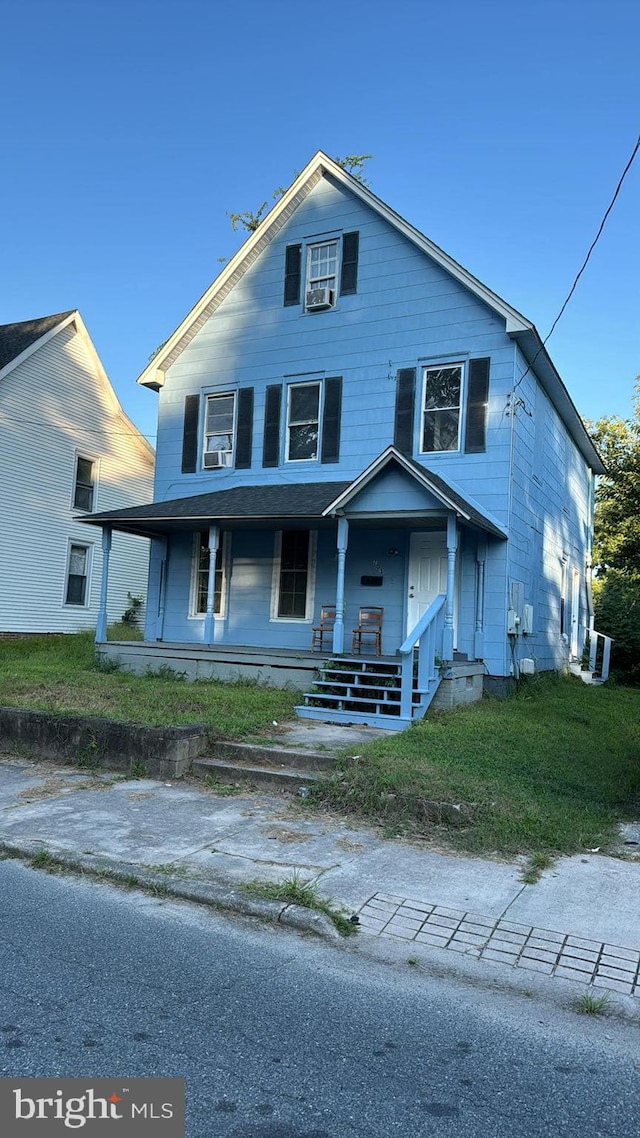 view of front of property with a porch