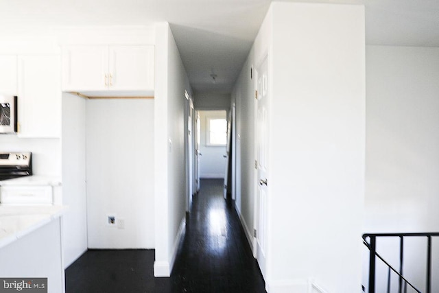 hall featuring dark wood-type flooring