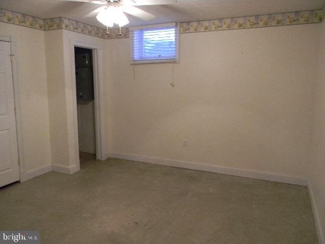 unfurnished bedroom featuring light colored carpet and ceiling fan