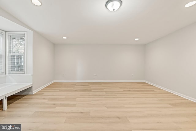 interior space with light hardwood / wood-style floors