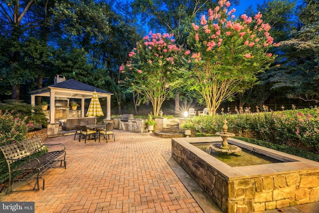 view of patio / terrace featuring a gazebo