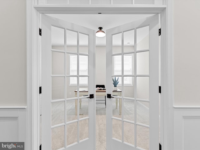 interior details with french doors