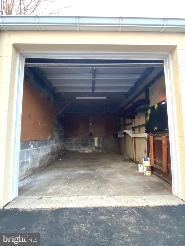 view of garage