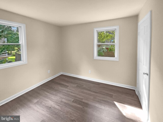 empty room featuring wood-type flooring