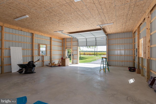 garage featuring metal wall