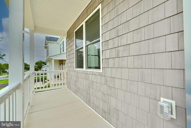 balcony featuring a porch