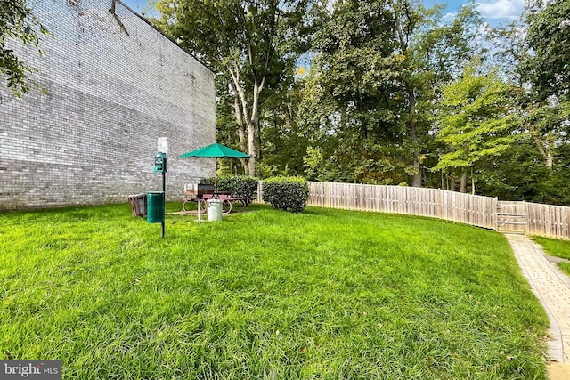 view of yard with fence