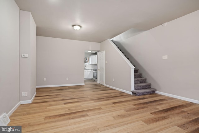 interior space featuring light wood-type flooring