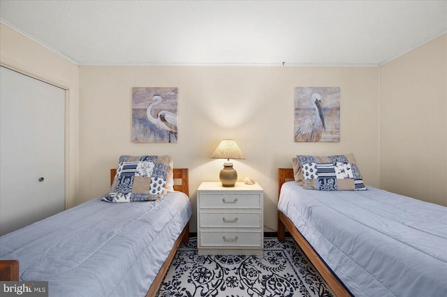 bedroom featuring ornamental molding