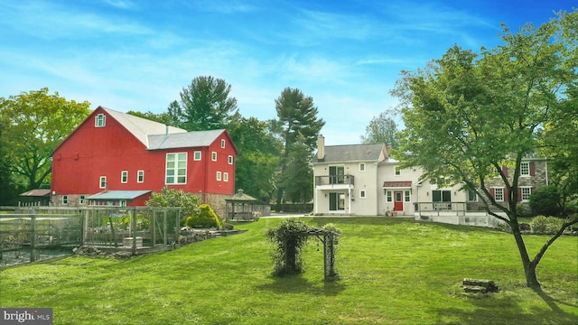 view of yard with fence