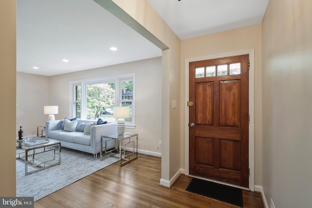 entryway featuring dark hardwood / wood-style flooring