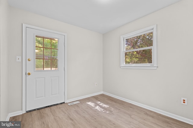 entryway featuring light hardwood / wood-style flooring