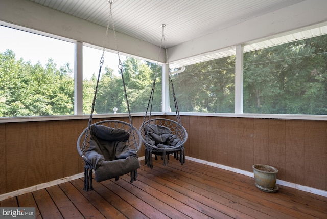 view of unfurnished sunroom