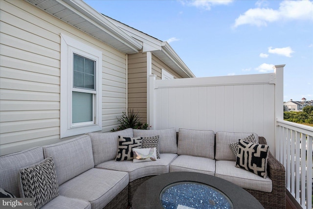 view of patio / terrace with an outdoor living space