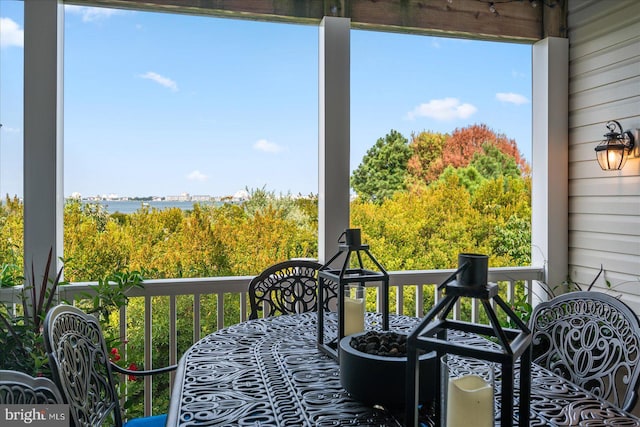 balcony with a water view