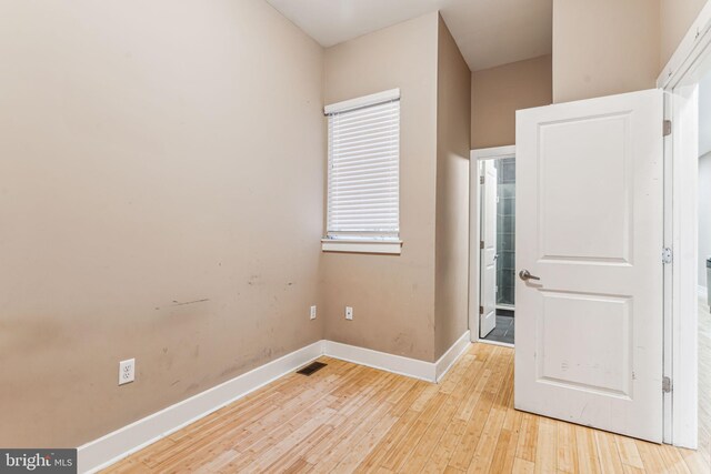 unfurnished bedroom featuring light hardwood / wood-style flooring