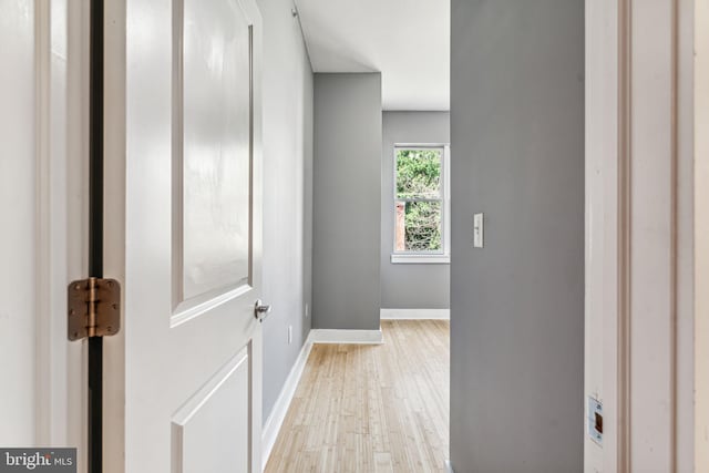 corridor featuring light hardwood / wood-style floors