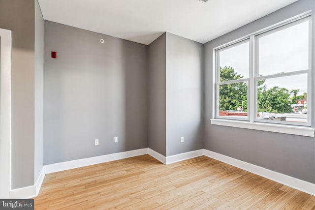 empty room featuring light wood-type flooring