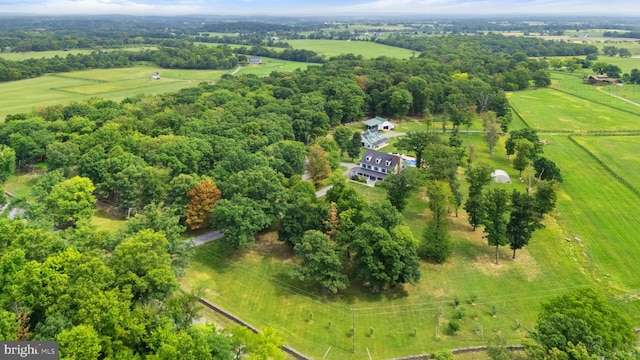 drone / aerial view featuring a rural view