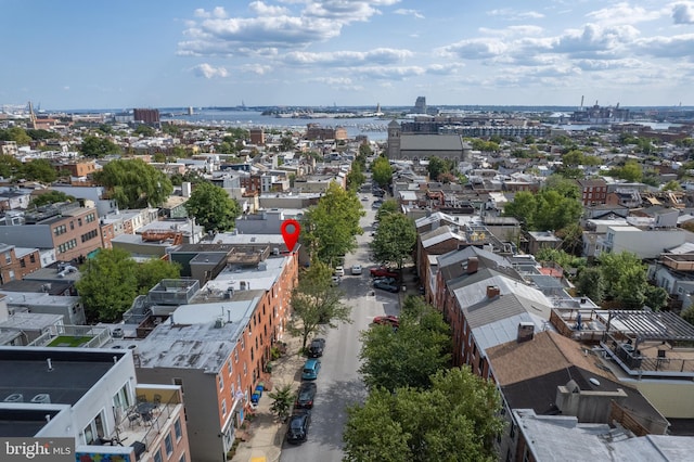 aerial view featuring a view of city