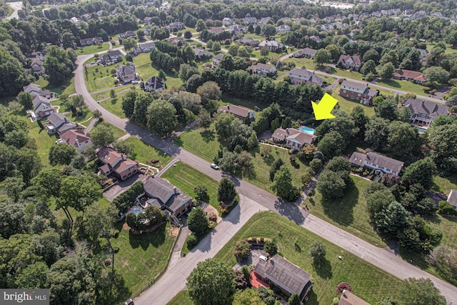 aerial view featuring a residential view