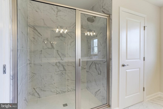 bathroom with an enclosed shower