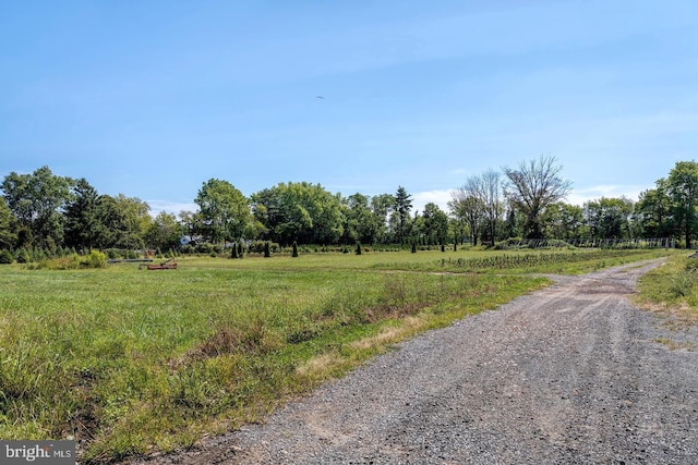 view of road featuring a rural view