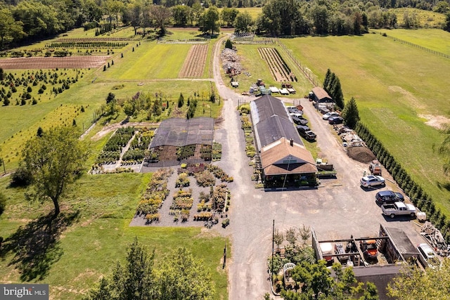 bird's eye view featuring a rural view