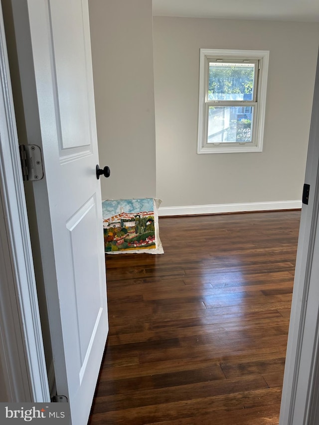 interior space featuring dark wood-type flooring