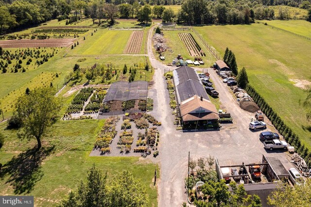 bird's eye view featuring a rural view