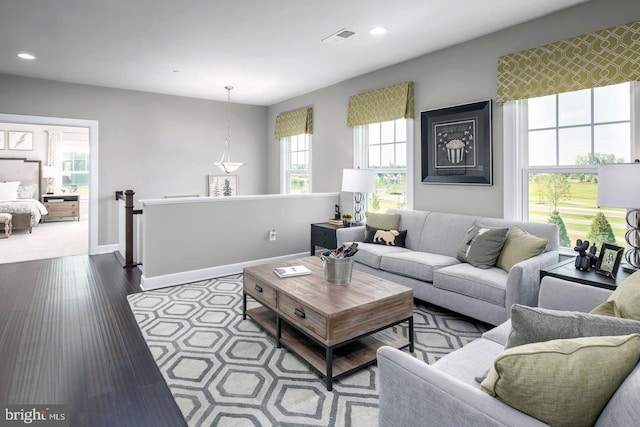 living room featuring hardwood / wood-style flooring