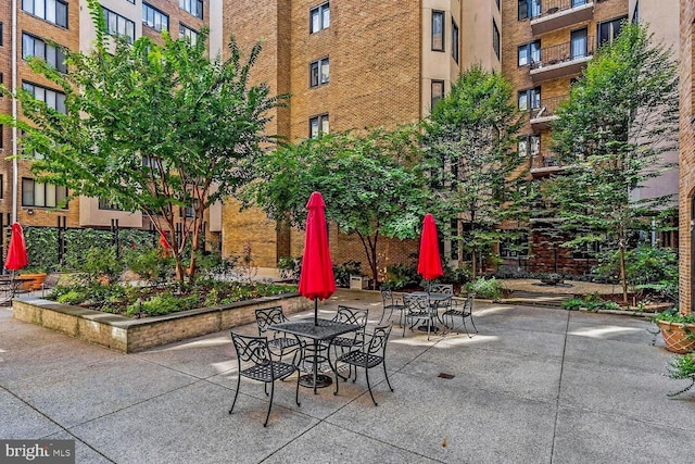 view of patio with outdoor dining area