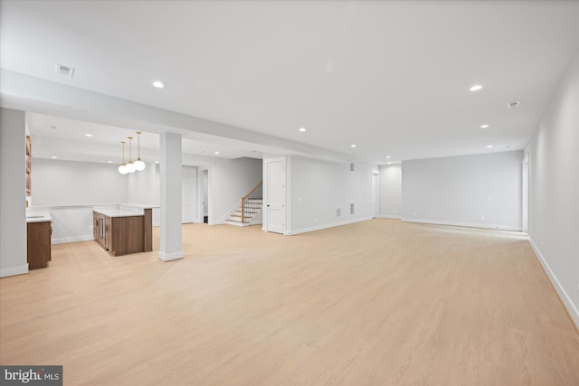 interior space featuring light hardwood / wood-style floors