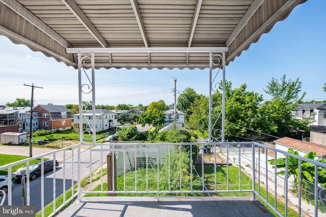 balcony featuring a residential view