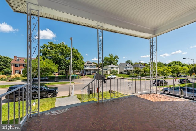 view of patio / terrace featuring a residential view