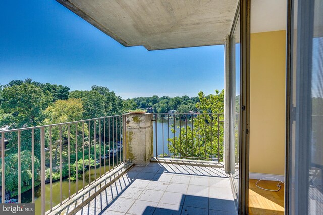 balcony with a water view