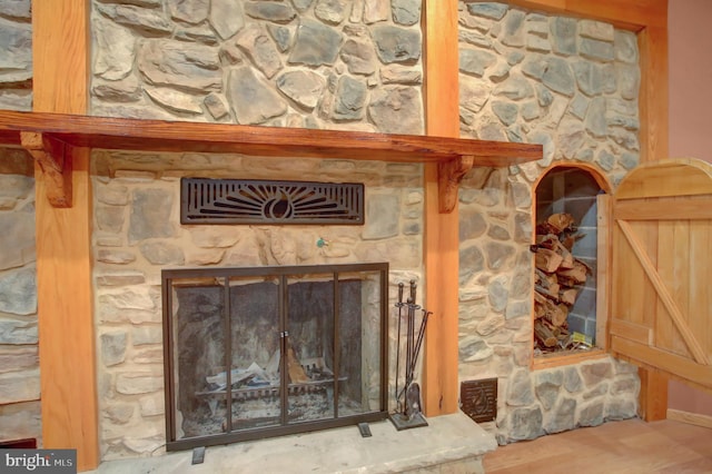 interior details featuring hardwood / wood-style flooring