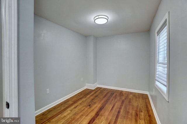 empty room featuring a wealth of natural light and wood-type flooring